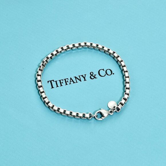 Tiffany & Co. Jewelry - $495 Tiffany & Co. Venetian Box Link Sterling Silver Unisex Bracelet Chain 7.5”